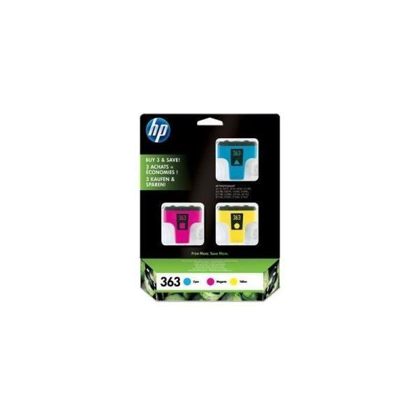 Paquete de 3 cartuchos de tinta amarillo/magenta/cian HP 363 (CB333EE)-