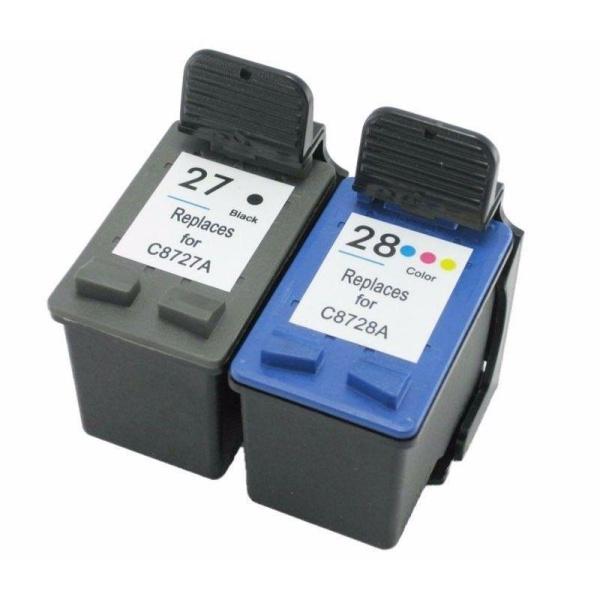 2 X Tinta compatible HP27 C8727 XL HP28 C8728 XL
