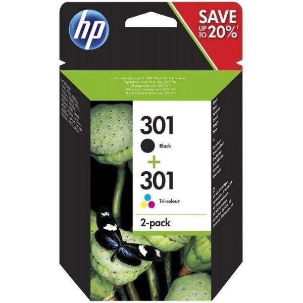 Paquete combinado de cartuchos de tinta tricolor y negra HP 301 (CR340EE)