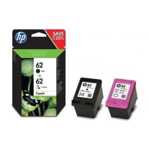 Pack de ahorro de 2 cartuchos de tinta original HP 62 negro/tricolor N9J71AE