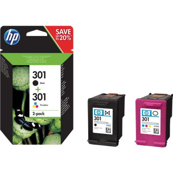 Original Pack de ahorro de 2 cartuchos de tinta  HP 301 negro/Tri-color  N9J72AE