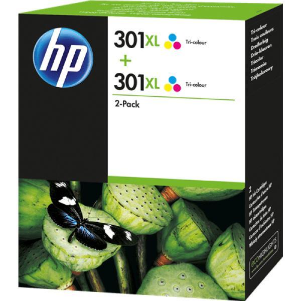 Pack de cartuchos Tricolor XL original HP 301XL D8J46AE