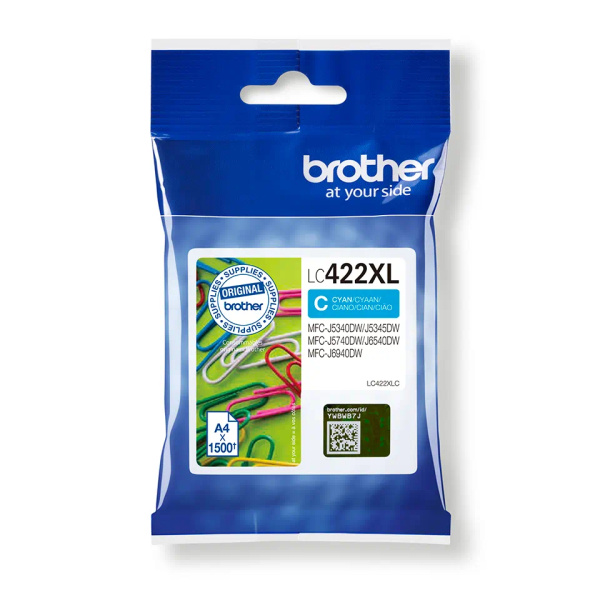 Cartucho de tinta Cian XL Alta Capacidad original Brother LC422XL