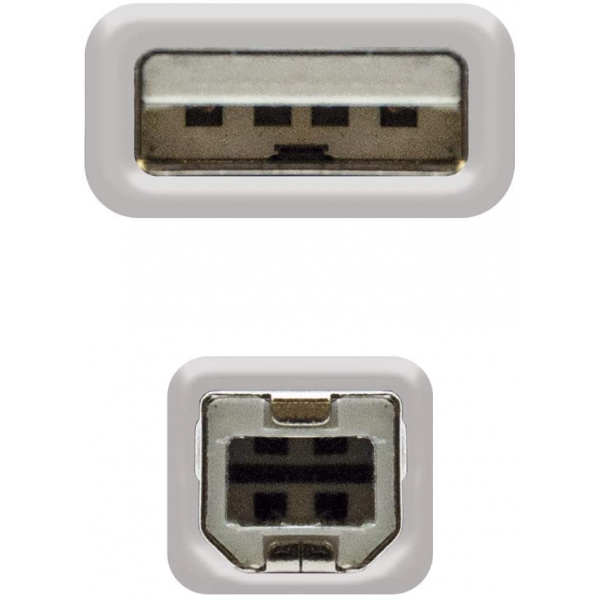 Nanocable Cable de Impresora USB-A 2.0 Macho a USB-B Macho 1m - Imagen 4
