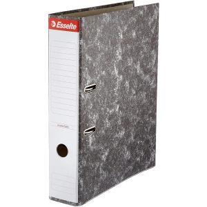 20 Esselte Archivador de Palanca Formato Folio - Lomo 75mm - Capacidad para 500 Hojas - Color Negro Jaspeado