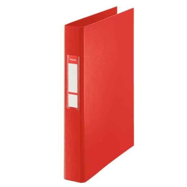 6 Esselte Carpeta de Anillas - Folio - 190 Hojas - 2 Anillas de 25mm - Rojo - 62302