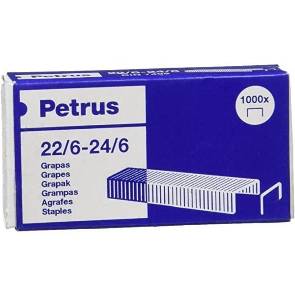 Petrus 22/6 Galvanizadas 30 Hojas 1000 Grapas Patilla 6mm