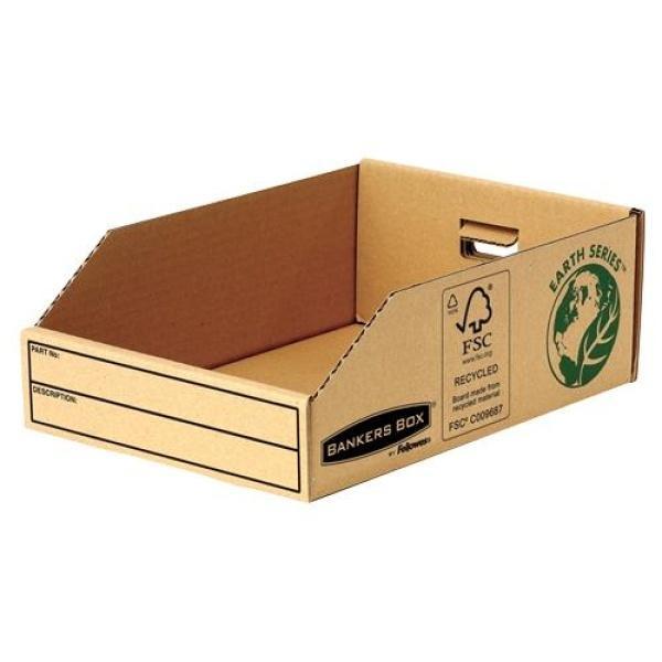 50 Fellowes Bankers Box Earth Bandeja de Carton 200mm Manual Marron