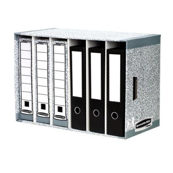Fellowes Bankers Box Clasificador de Archivadores - Montaje Automatico Fastfold - Carton Reciclado Certificacion FSC - Color Gris