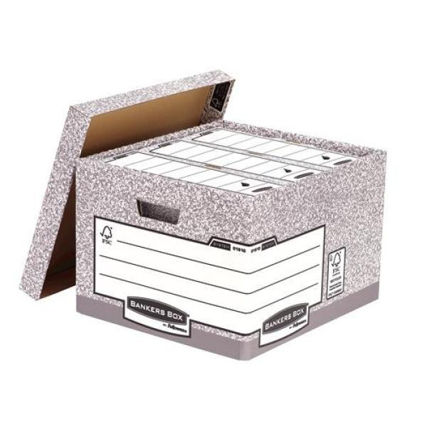 10 Fellowes Bankers Box Contenedor Archivos Folio Automatico Gris