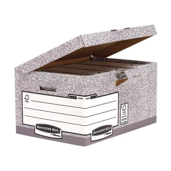 10 Fellowes Bankers Maxi Contenedor Archivo Tapa Fija Auto. Gris