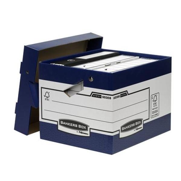 Fellowes Bankers Box 10 Contenedores de Archivos con Asas Ergonomicas Ergo Box - Montaje Automatico Fastfold - Carton Reciclado Certificacion FSC