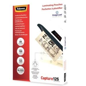 Fellowes Pack 100 Fundas Plastificar Brillo A4 - 125 Micras -Transparente