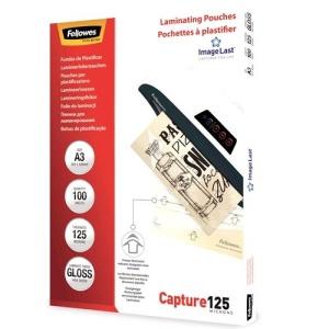 Fellowes Pack 100 Fundas Plastificar Brillo A3 - 125 Micras -Transparente