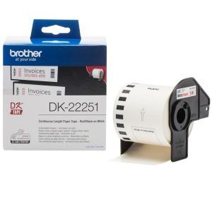 Original Brother DK22251 - Ancho 62mm x 15,24 metros - Texto rojo y negro sobre fondo blanco
