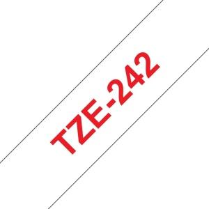 Compatible Brother TZe242 Cinta de Etiquetas - rojo sobre blanco - 18mm x 8 metros