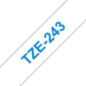 Compatible Brother TZe243 Cinta de Etiquetas - azul sobre blanco - 18mm x 8 metros