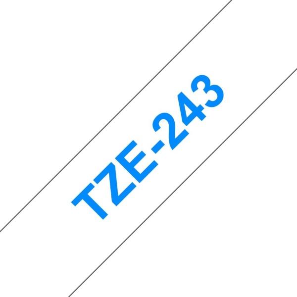 Compatible Brother TZe243 Cinta de Etiquetas - azul sobre blanco - 18mm x 8 metros