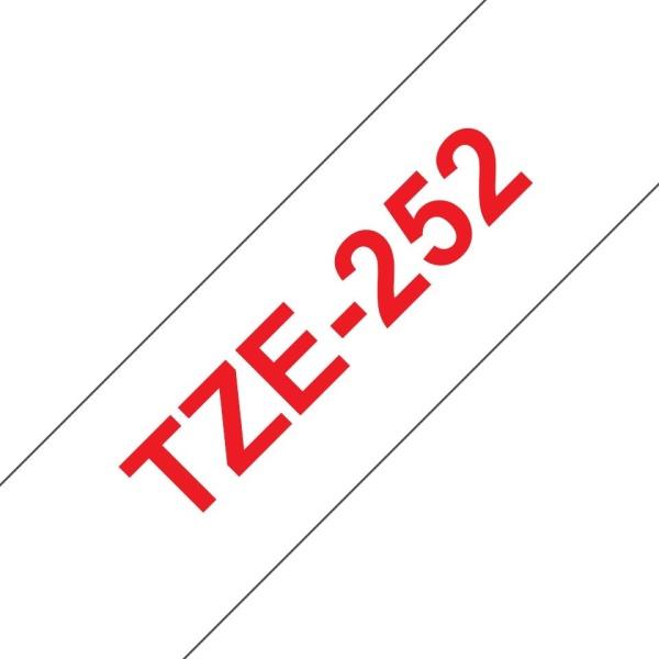 Compatible Brother TZe252 Cinta de Etiquetas - rojo sobre blanco - 24mm x 8 metros