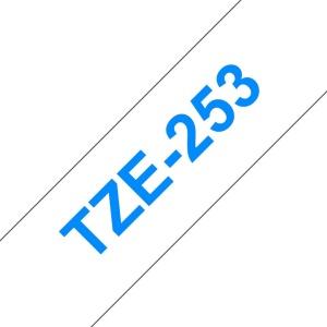 Compatible Brother TZe253 Cinta de Etiquetas - azul sobre blanco - 24mm x 8 metros