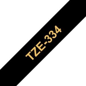 Compatible Brother TZe334 Cinta de Etiquetas - dorado sobre negro - 12mm x 8 metros