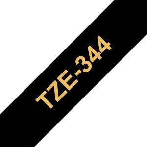 Compatible Brother TZe344 Cinta de Etiquetas - dorado sobre negro - 18mm x 8 metros