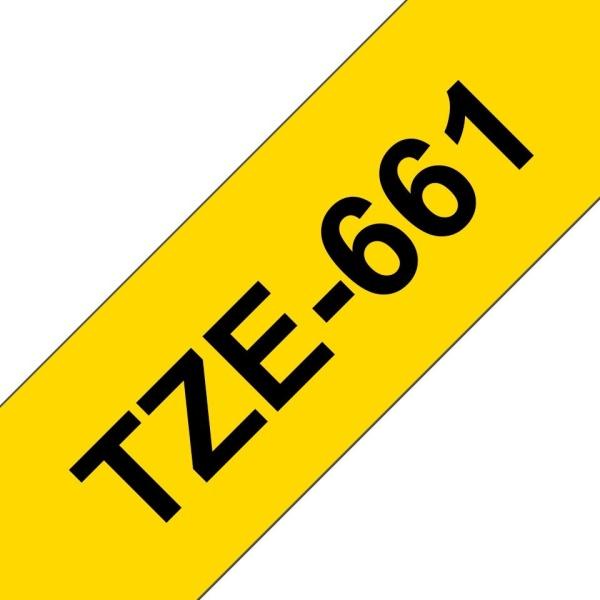 Compatible Brother TZe661 Cinta Laminada de Etiquetas - negro sobre amarillo - 36mm x 8