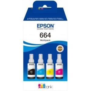 Original Epson 664 Pack de 4 Botellas de Tinta Originales C13T664640