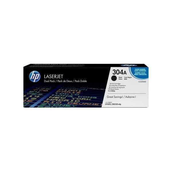 Original HP CC530A Negro Pack de 2 Cartuchos de Toner Originales - 304A