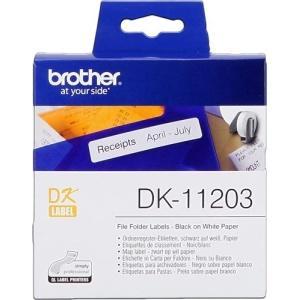 Original Brother DK11203 - Etiquetas Carpetas - 17x87 mm - 300 Unidades - negro sobre  blanco