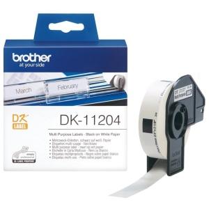 Original Brother DK11204 - Etiquetas Multiproposito - 17x54 mm - 400 Unidades - negro sobre  blanco