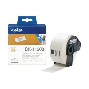 Original Brother DK11208 - Etiquetas Direccion Grandes - 38x90 mm - 400 Unidades - negro sobre  blanco