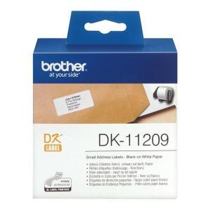 Original Brother DK11209 - Etiquetas Direccion Pequeñas - 29x62 mm - 800 Unidades - negro sobre  blanco