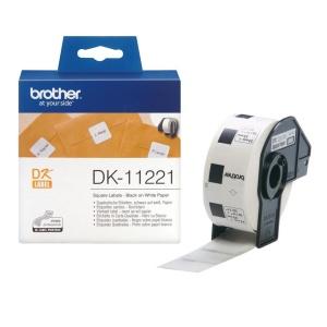 Original Brother DK11221 - Etiquetas Cuadradas - 23x23 mm - 1000 Unidades - negro sobre  blanco