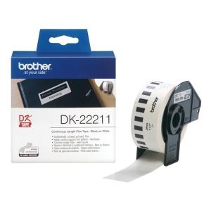 Original Brother DK22211 - Ancho 29mm x 15,24 metros - negro sobre  blanco