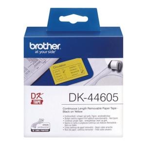 Original Brother DK44605 -  Ancho 62mm x 30,48 metros - Texto negro sobre fondo amarillo