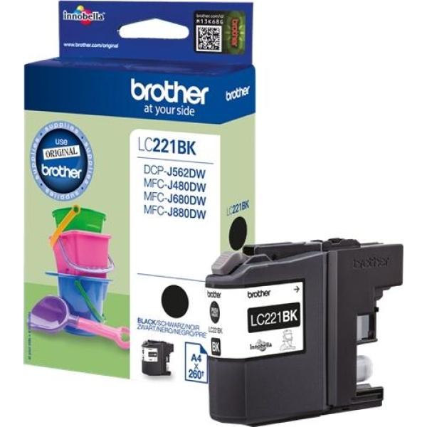 Original Brother LC221 Negro Cartucho de Tinta - LC221BKBP