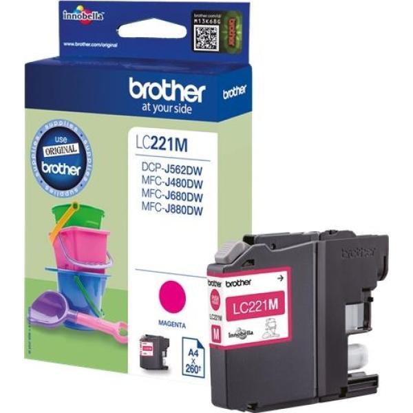 Original Brother LC221 Magenta Cartucho de Tinta - LC221MBP