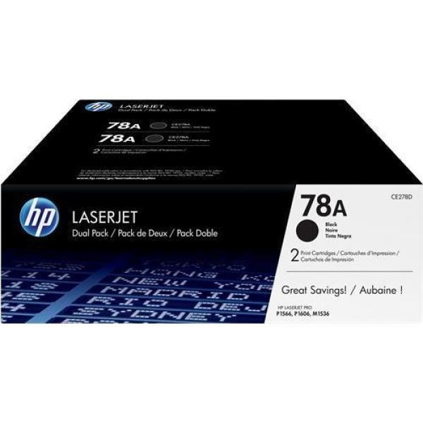 Original HP CE278A Negro Pack de 2 Cartuchos de Toner Originales - 78A