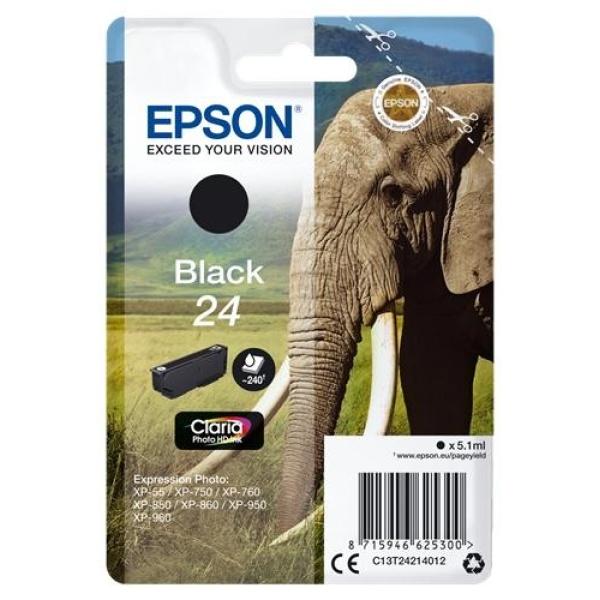Original Epson T2421 (24) Negro Cartucho de Tinta - C13T24214012