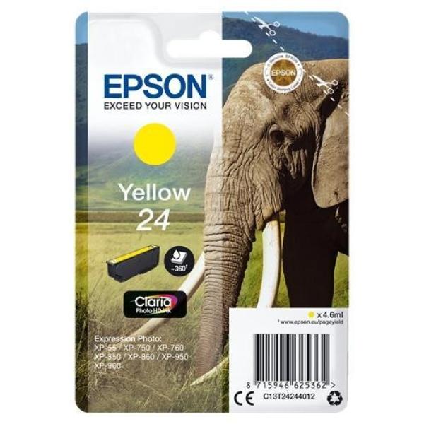 Original Epson T2424 (24) Amarillo Cartucho de Tinta - C13T24244012
