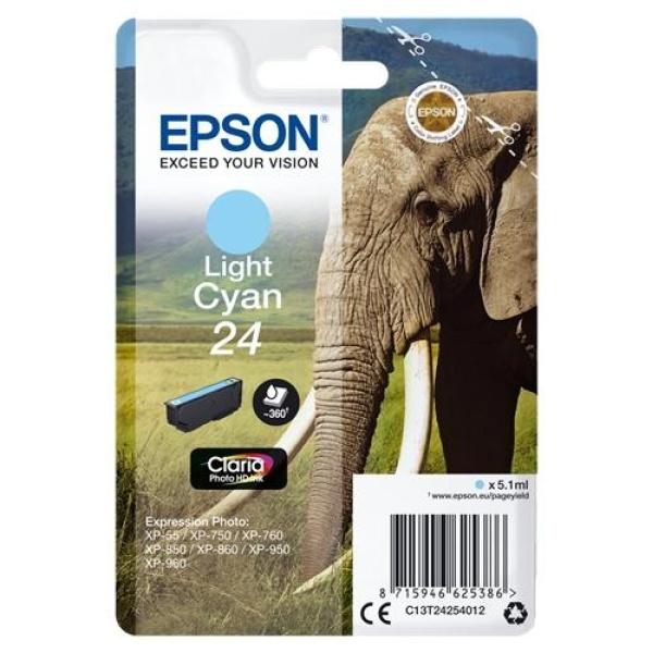Original Epson T2425 (24) Cyan Light Cartucho de Tinta - C13T24254012