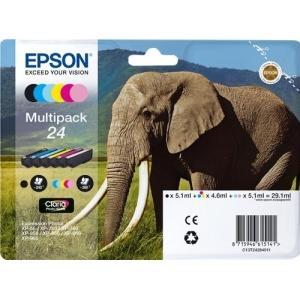 Original Epson T2428 (24) Pack de 6 Cartuchos de Tinta Originales - C13T24284011