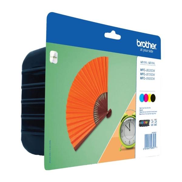 Original Brother LC129XL/LC125XL Pack de 4 Cartuchos de Tinta Originales - LC129XLVALBP