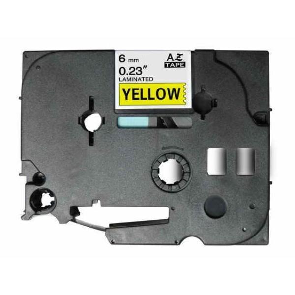 Compatible Brother TZe611 Cinta Laminada  de Etiquetas -  negro sobre amarillo -  6mm x 8
