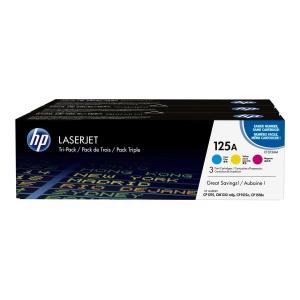 Original HP CB541A/CB542A/CB543A Pack de 3 Cartuchos de Toner Originales - 125A