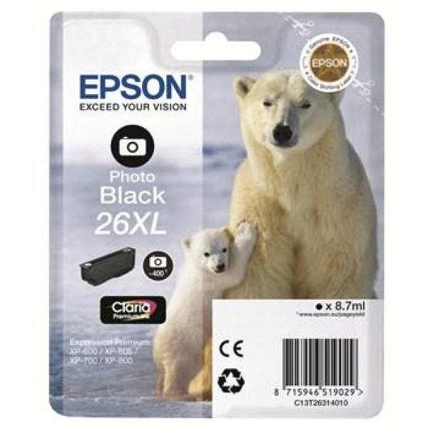 Original Epson T2631 (26XL) Negro Photo Cartucho de Tinta - C13T26314012