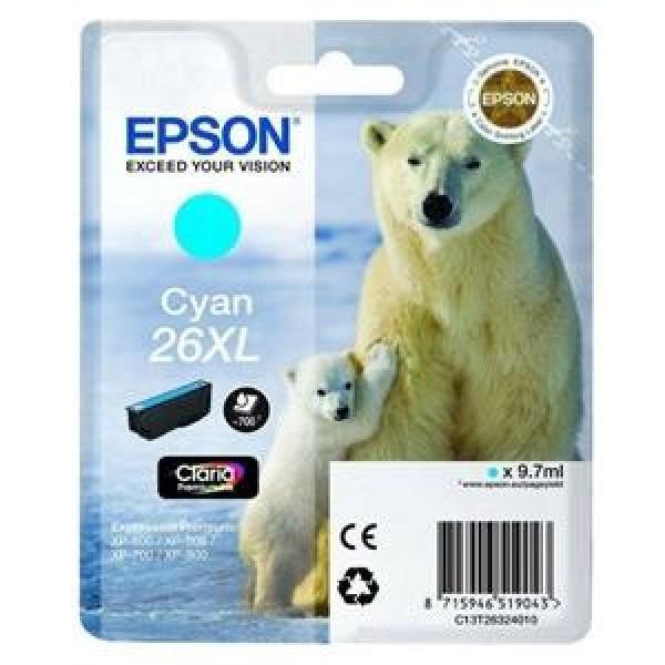 Original Epson T2632 (26XL) Cyan Cartucho de Tinta - C13T26324012