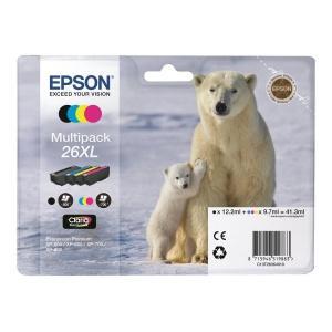 Original Epson T2636 (26XL) Pack de 4 Cartuchos de Tinta Originales - C13T26364010