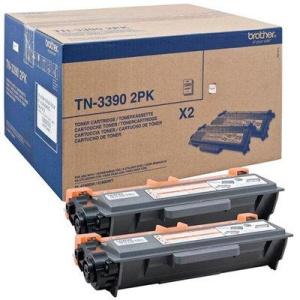 Original Brother TN3390 Negro Pack de 2 Cartuchos de Toner - TN3390TWIN